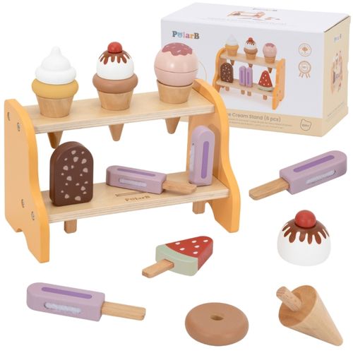 VIGA Drewniana Lodziarnia Sklepik Zestaw z Lodami 6 szt Lodów na Arena.pl