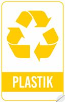 NAKLEJKA PLASTIK SEGREGACJA ŚMIECI NA ŚMIETNIK KOSZ WODOODPORNA 30x19cm