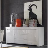 Amalfi komoda biała lakierowana szuflady wysoki połysk