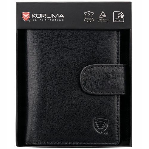 Pojemny PORTFEL MĘSKI Skórzany Pionowy OCHRONA RFID BLOCK Karty | KORUMA na Arena.pl