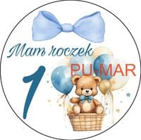 Opłatek na tort Urodziny Roczek Chrzest Miś Misiu