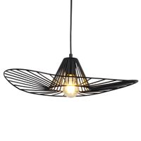 Industrialna LAMPA wisząca ABANO 317186 Polux druciana OPRAWA metalowy ZWIS loftowy czarny kapelusz