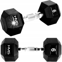 Hantla Ciężarek Gumowany Do Ćwiczeń Treningu Siłowego HEX PRO 9 kg HMS