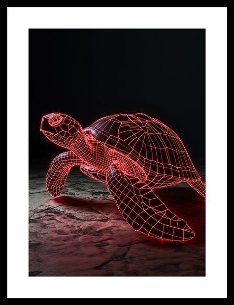 Plakat 25x35cm Neonowy Żółw zdjęcie 3