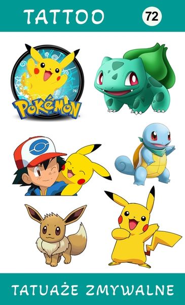 Tatuaże zmywalne Pokemon zdjęcie 1
