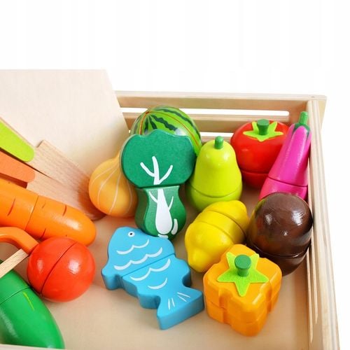 Drewniane Warzywa i Owoce do Krojenia na Rzepy dla Dzieci Zestaw na Prezent na Arena.pl