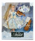 Piękna lalka Atinil w eleganckim stroju zimowym ze skrzypcami WX129-6