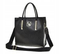 Laura Biaggi - elegancka torebka shopper groszek błyszczący czarny MG354