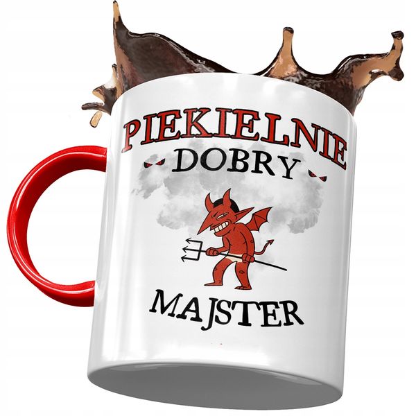 Kubek Czerwony Dla Majstra Piekielnie Dobry Z Nadrukiem Ze Zdjęciem zdjęcie 1