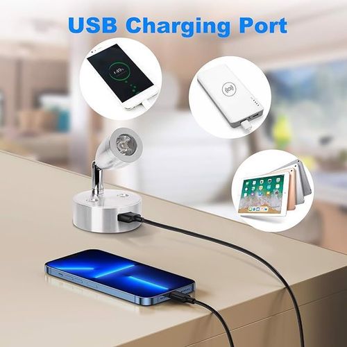 Lampka LED Ścienna 12 V Zestaw 2 szt Srebrne na Arena.pl