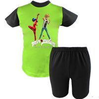 Krótka Piżama dziecięca Biedronka i Czarny Kot