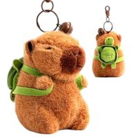 brelok do kluczy pluszowa puchata kapibara z plecakiem żółw brl361