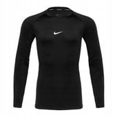 KOSZULKA Z DŁUGIM RĘKAWEM KOMPRESYJNA NIKE PRO FB7919 CZARNA POLIESTER