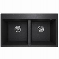 ZLEWOZMYWAK GRANITOWY 2 KOMORY LAVELLO ELLE 2.0 CZARNY GRAFIT