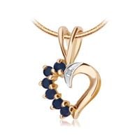 wisiorek serce złoto szafiry diament