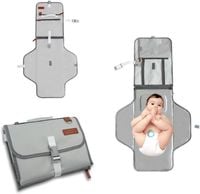 Przenośny Przewijak Mata do Przewijania Niemowląt Wodoodporna Szara XL