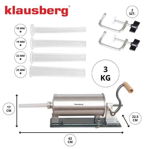 ręczna nadziewarka do kiełbasy 3kg klausberg kb-7928 na Arena.pl