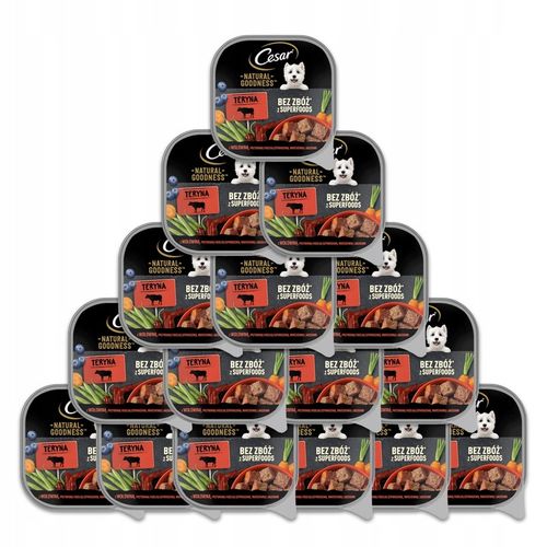 CESAR bezzbożowa mokra karma dla psa wołowina i warzywa w terynie 16 x100 g na Arena.pl
