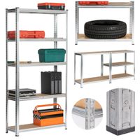 Regał metalowy do garażu piwnicy magazynowy 90x30x180 cm srebrny