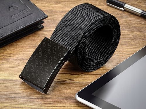 Długi Pasek Męski Parciany Wojskowy Szeroki Czarny Zaciskowa Klamra 135cm na Arena.pl