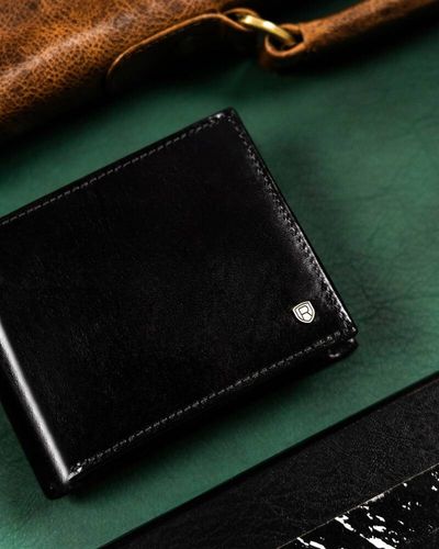 elegancki, skórzany portfel męski bez zapięcia zewnętrznego - rovicky na Arena.pl