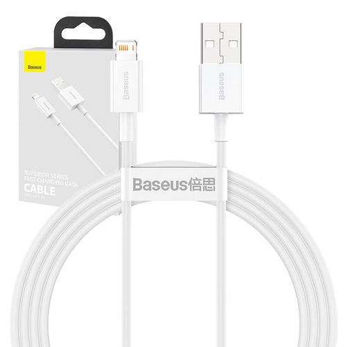 kabel usb do lightning baseus superior series, 2.4a, 1.5m (biały) na Arena.pl