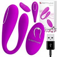 WIBRATOR DAMSKI dla par DO MASAŻU ŁECHTACZKI i punktu G PODWÓJNY sex masaż