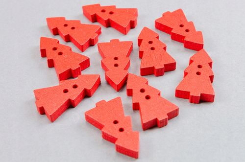 Guzik drewniany CHOINKA czerwony 10szt. na Arena.pl