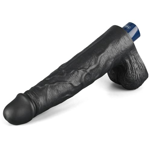 10" Real Softee Rechargeable Tpe Vibrating Dildo(Black) na Arena.pl