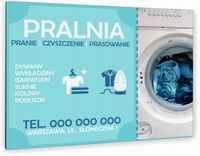 nadruk UV TABLICZKA reklamowa nierdzewna dibond 40x30 SZYLD PRALNIA