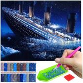 Haft diamentowy diamond painting mozaika dla dzieci 5d titanic statek morze