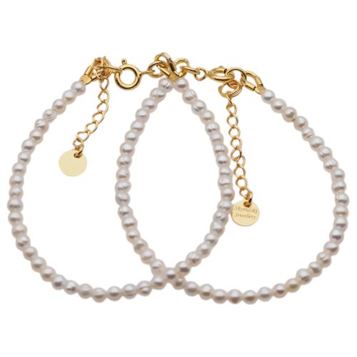 Bransoletka - Perły białe i srebro złocone na Arena.pl