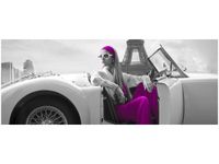 100X40CM FIOLETOWA KREACJA OBRAZ DREWNO