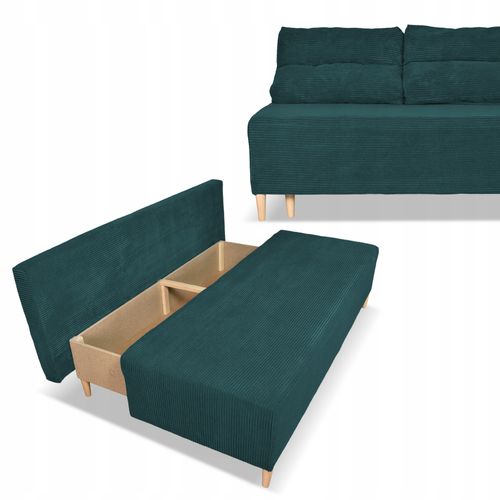 Kanapa sofa KIMO funkcja spania pojemnik Family Meble Anafi zielona sztruks na Arena.pl