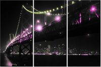 60 90CM OBRAZ 3 ELEM GOLDEN GATE BRIDGE TANEL TEEMUSK DRUK PŁÓTNO RAMA