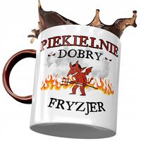 Kubek Bordowy Dla Fryzjera Piekielnie Dobry Z Nadrukiem Ze Zdjęciem