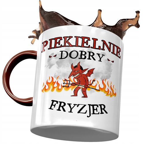 Kubek Bordowy Dla Fryzjera Piekielnie Dobry Z Nadrukiem Ze Zdjęciem na Arena.pl