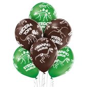 Balony lateksowe dinozaury szkielety, 30 cm 3 szt.