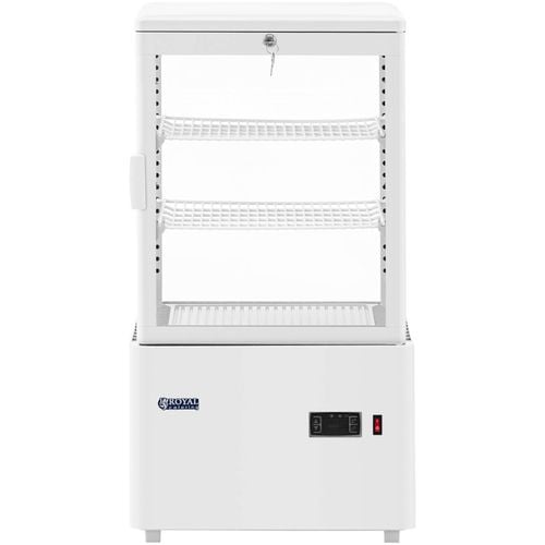 Witryna chłodnicza ekspozycyjna przeszklona 3 poziomy 58 l - biała na Arena.pl