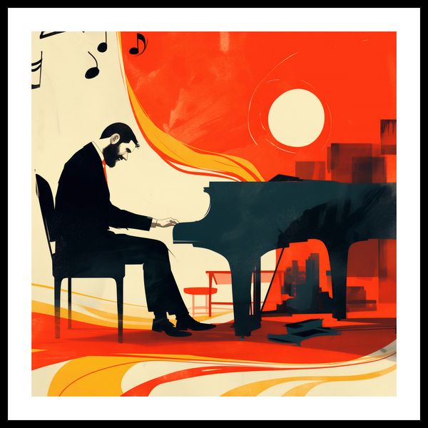 Plakat 70x70cm Pianista zdjęcie 3