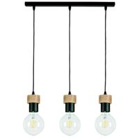 Loftowa lampa wisząca CLARTE 3271304 metalowa zwis na listwie drewno czarny