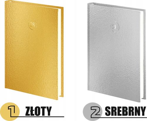 PLANER z imieniem kalendarz dzienny A4 2026 złoty srebrny z grawerem na Arena.pl