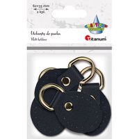 uchwyty do paska torebki 62x35mm 2kpl. (4szt.)skóropodobne czarne