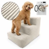 SCHODKI DLA PSA KOTA RAMPA BEŻOWE SCHODY DLA ZWIERZĄT 3 STOPNIE SZTRUKS