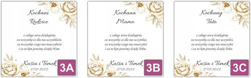 Podziękowania dla Rodziców Dziadków Chrzestnych na ślub wesele na Arena.pl