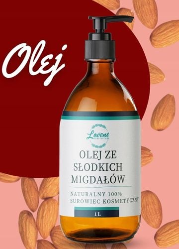 Olej Ze Słodkich Migdałów 1L Migdałowy Dozownik Do Masażu ciało włosy twarz na Arena.pl