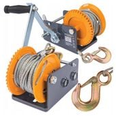 WYCIĄGARKA linowa wciągarka ręczna na korbę 1133 kg 2500 lb lina 10m
