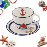 FILIŻANKA ZE SPODKIEM DO KAWY HERBATY CERAMICZNA 220 ML ZESTAW KAWOWY DLA 1