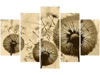 70 100CM OBRAZ 5 ELEM DMUCHAWCE KREMOWYM TLE DRUK PŁÓTNO