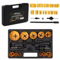 Zestaw otwornic do drewna metalu 17 sztuk 19-76 mm + adapter KD10758